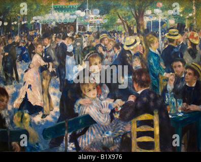 Danse au Moulin de la Galette par Pierre-Auguste Renoir 1876 Huile sur toile Musée D'Orsay Musée d Orsay Art Gallery Paris Banque D'Images