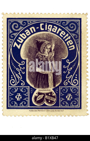 Trading stamp cigarettes Zuban Zigaretten Banque D'Images