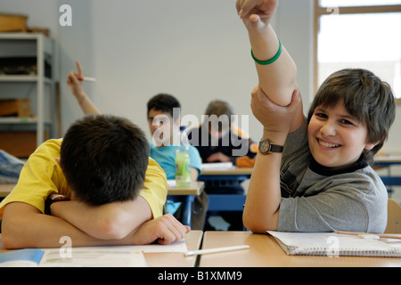 Scène de classe à une école secondaire allemande Banque D'Images