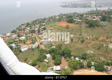 La péninsule de Freetown Sierra Leone de l'air Banque D'Images