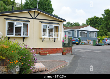 Une maison mobile,trailer park près de redruth en Cornouailles, Angleterre Banque D'Images