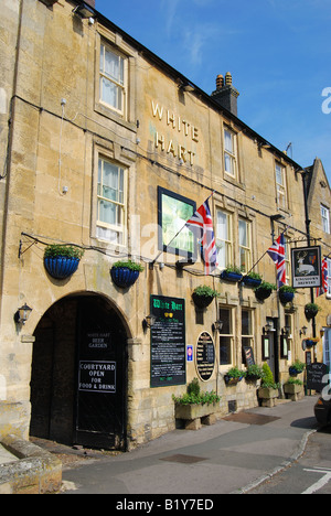 The White Hart Inn, Place du marché, Stow-on-the-Wold, Gloucestershire, Angleterre, Royaume-Uni Banque D'Images