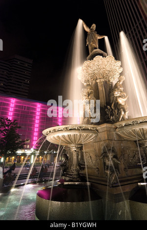 La place de la fontaine, Cincinnati, Ohio. Banque D'Images