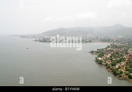 La péninsule de Freetown Sierra Leone de l'air Banque D'Images