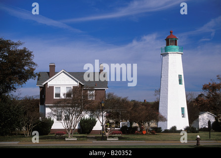 Old Point Comfort Phare Fort Monroe en Virginie Banque D'Images