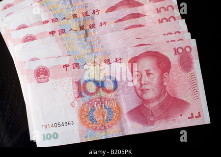 Monnaie chinoise d'une centaine de projets de Yuan Banque D'Images