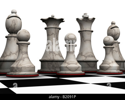 Le rendu 3D des pièces d'échecs Banque D'Images
