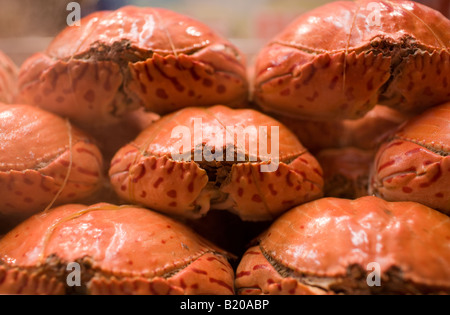 La cuisson des crabes dans le marché de nuit de la rue Wangfujing Beijing Chine Banque D'Images