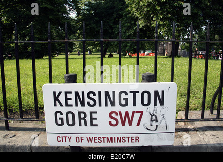 Kensington Gore street sign in central London Banque D'Images