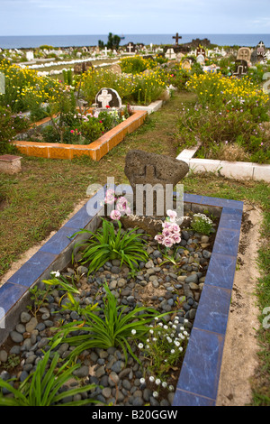 Cimetière de l'île de Pâques Hanga Roa Banque D'Images