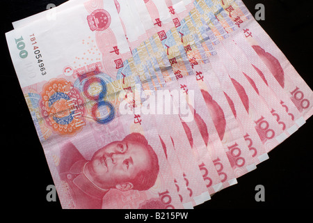 Monnaie chinoise d'une centaine de projets de Yuan Banque D'Images