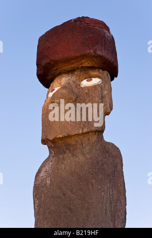 Amérique du Sud Chili Isla de Pascua Rapa Nui Île de Pâques Ahu Tongariki ahu le plus important sur l'île Banque D'Images