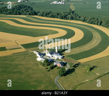 Sur les TERRES AGRICOLES EN COURBES DE LANCASTER COUNTY CONSERVATION DISTRICT PRIX DE GESTION DU SOL FERME POUR 2002 NEW YORK Banque D'Images