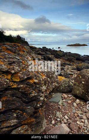 Plage rocheuse à Kintyre, Argyll, Scotland, Banque D'Images