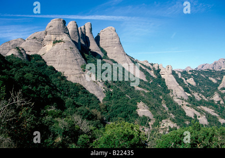 Monastère de Montserrat Montserrat Barcelone Catalogne Espagne Montagnes Banque D'Images