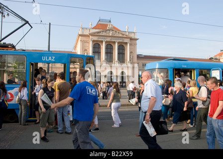 Gare Tram Zagreb Banque D'Images