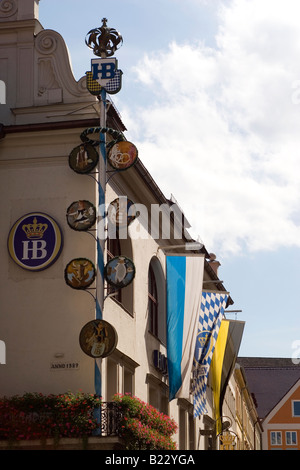 La Hofbrauhaus à Munich, Allemagne. La brasserie et la bière hall est l'un des plus populaires attractions touristiques dans la ville. Banque D'Images