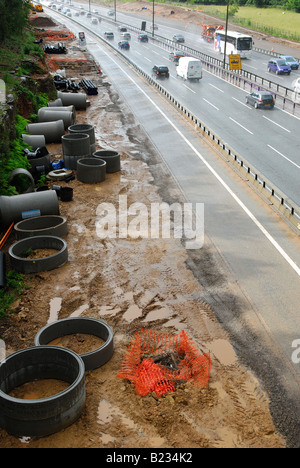 La construction d'autoroutes. Banque D'Images