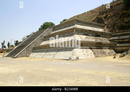 Bâtiment F, les fouilles archéologiques de la Grande Pyramide de Cholula, Mexique Banque D'Images