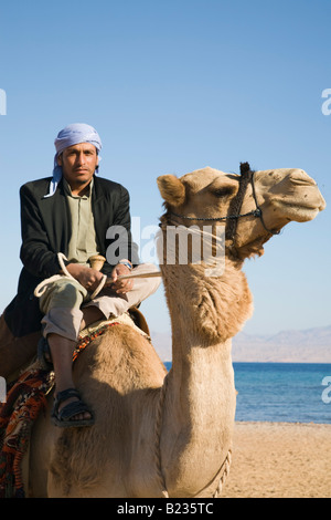 Péninsule Sinia Bédouins Egypte homme assis sur un chameau Banque D'Images