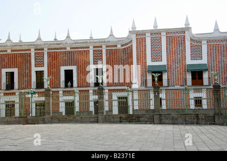 Maison de la Culture et bibliothèque de la cathédrale Palafoxian Parvis, Puebla, Mexique Banque D'Images