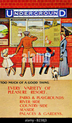 Design de style édouardien sur une affiche de métro de Londres de 1910 toutes les variétés de plaisir Resort pour un usage éditorial uniquement Banque D'Images