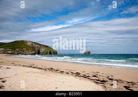 Portreath beach à Cornwall, UK. Banque D'Images