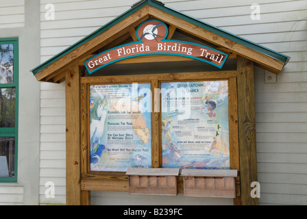 Inscrivez-vous expliquant la grande Florida Birding Trail au sanctuaire d'Audubon Swamp tire-bouchon à Naples Banque D'Images