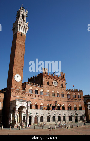 Palazzo Pubblico la villes palais civique il Campo Sienne Toscane Italie Europe Banque D'Images