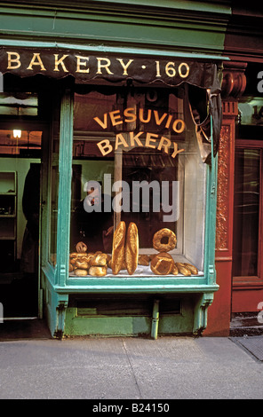 Vesuvio Bakery Italian Bread Store avec vitrine Prince Street SoHo Manhattan New York Banque D'Images