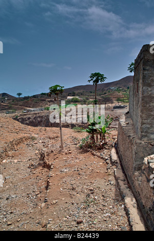 L'avis de Ribeira da Cruz, dans le Nord de Santo Antao Cape Verde Banque D'Images