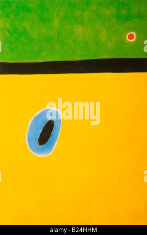 L'aile de l'Alouette, entouré de bleu, d'or rejoint le coeur du coquelicot dormir sur un Diamond-Studded Meadow de Joan Miro Banque D'Images