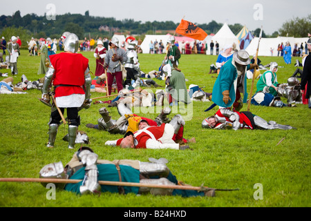 Armure médiévale que celles utilisées à la reconstitution de la bataille de Tewkesbury 1471 dans la guerre des Deux-Roses Banque D'Images