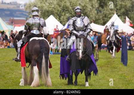 Armure médiévale que celles utilisées à la reconstitution de la bataille de Tewkesbury 1471 dans la guerre des Deux-Roses Banque D'Images