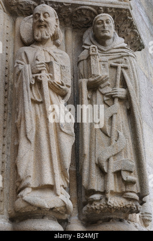 Portail du Colegio de San Xerome (17e siècle), Saint Jacques de Compostelle, Galice, Espagne Banque D'Images