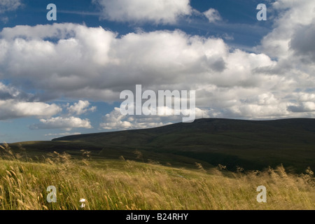 Wicklow mountains chevauchement avec ciel nuages gonflés. Banque D'Images