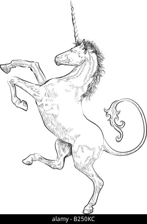 La Licorne. Une illustration d'une monnaie courante (debout sur ses pattes) unicorn Banque D'Images