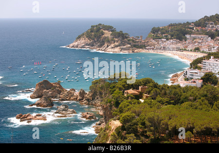 Village de Tossa del Mar, Costa Brava, Catalogne, Espagne Banque D'Images