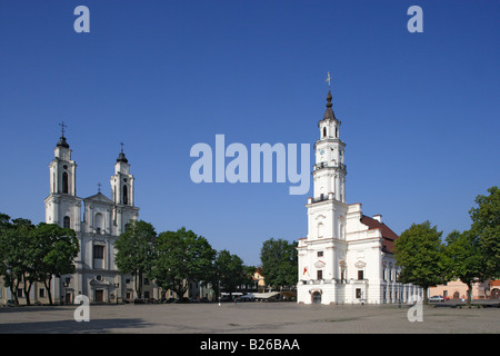 Hôtel de ville de Kaunas (également appelé le white swan), Lituanie Banque D'Images