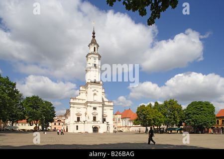 Hôtel de ville de Kaunas (également appelé le white swan), Lituanie Banque D'Images