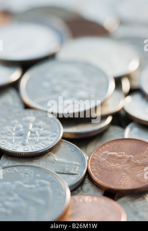 Close up of pile of coins Banque D'Images