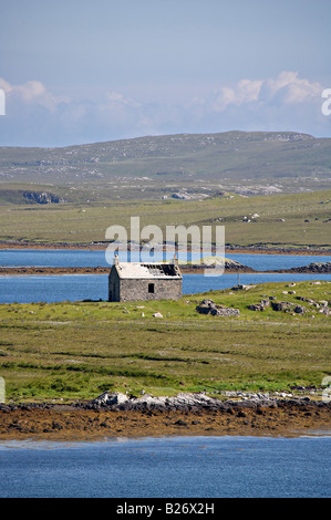 Bâtiment de ferme en ruine et abandonné ou Shieling sur l'île de Lewis Banque D'Images