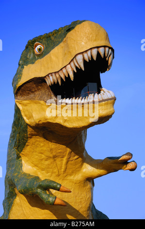 Modèle de Tyrannosaurus Rex à Drumheller en Alberta, Canada Banque D'Images