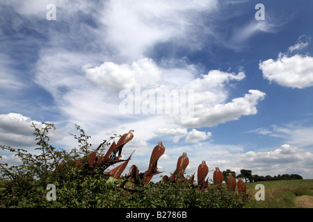 Une vieille charrue rouiller la prolifération dans un champ en georgeimpeyphotographer www légende locale suffolk co uk Banque D'Images