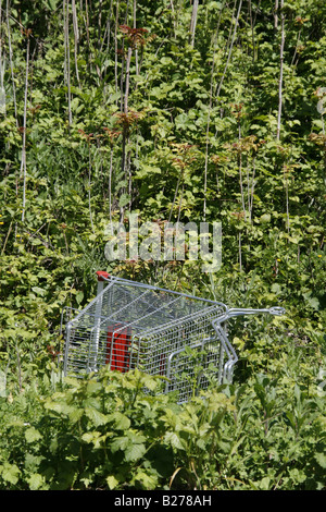 Un panier sur terrain à l'abandon en plein air à Sun Banque D'Images