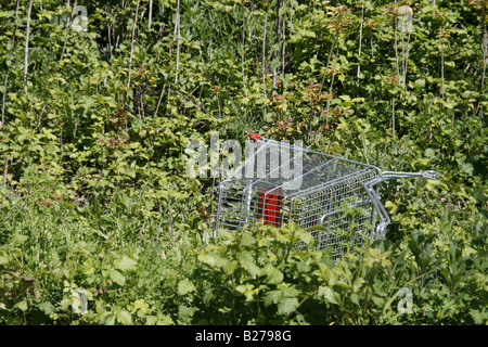 Un panier sur terrain à l'abandon en plein air à Sun Banque D'Images