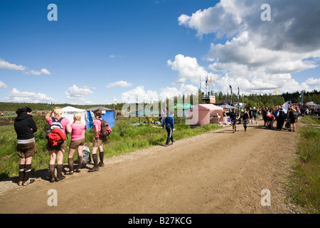 Swamp Soccer tournoi de Championnat Mondial Hyrynsalmi Finlande Europe Banque D'Images