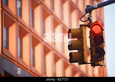 Close up of traffic light, New York City, New York, United States Banque D'Images