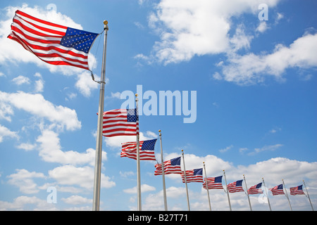 Low angle view of American flags Banque D'Images