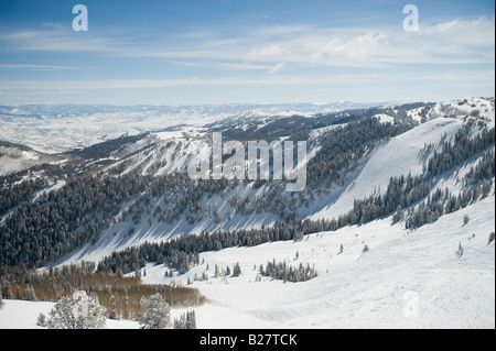 Montagnes couvertes de neige, les montagnes Wasatch, Utah, United States Banque D'Images